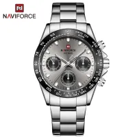 Naviforce NF9193 luxury China men quartz watch stylish Stainless steel band 3 dials week display character business wristwatch
